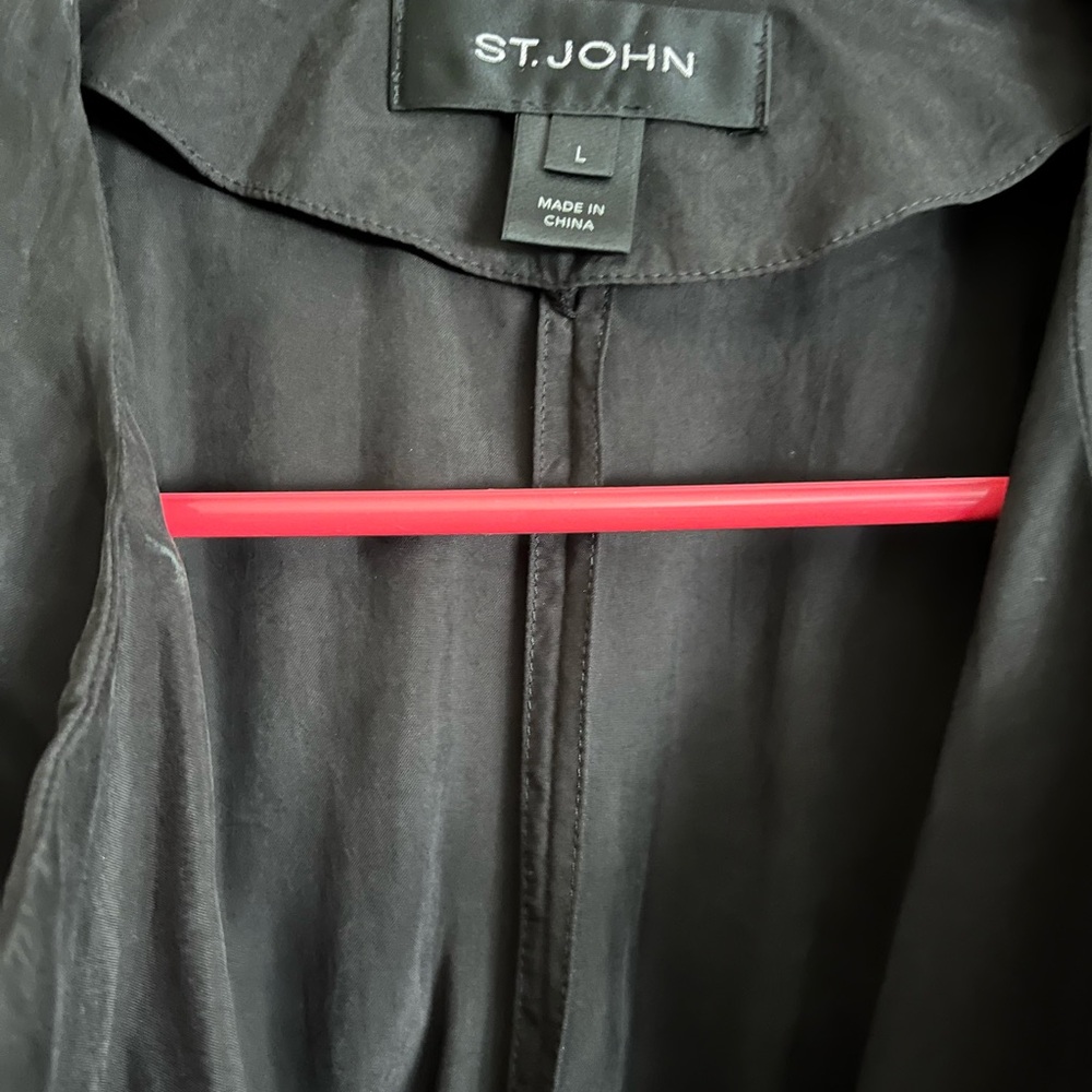 St. John Black Women's Blazer with Tie Waist - Picture 4 of 5